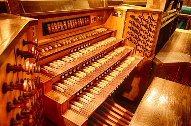 Orgel Kirche Gottesdienst Stock