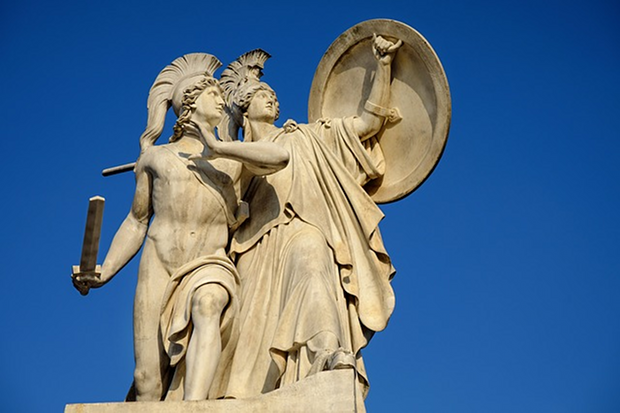 Antike Olymp Helden Statue Stock