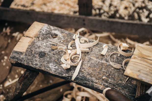 Handwerker Handwerk Holz Stock